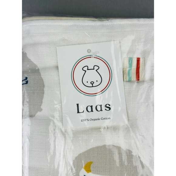 Laas 100%‎ Organic Cotton Muslin Blanket Seagulls NEW 120cm NIP - Picture 2 of 8
